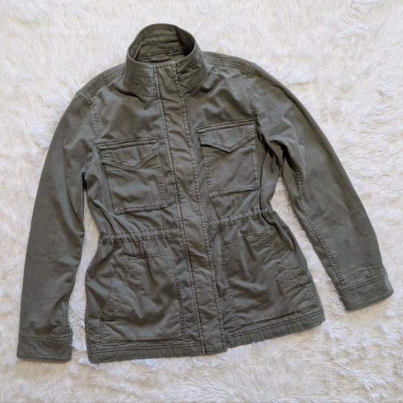 Gap Army Green Garment-Dyed Utility Cargo Jacket Size Small - Picture 6 of 14